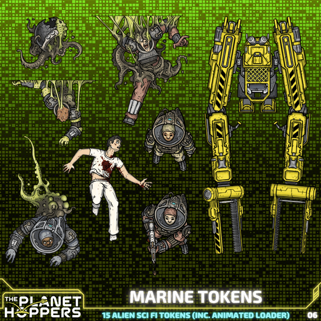 The Planet Hoppers - Alien Marine Tokens