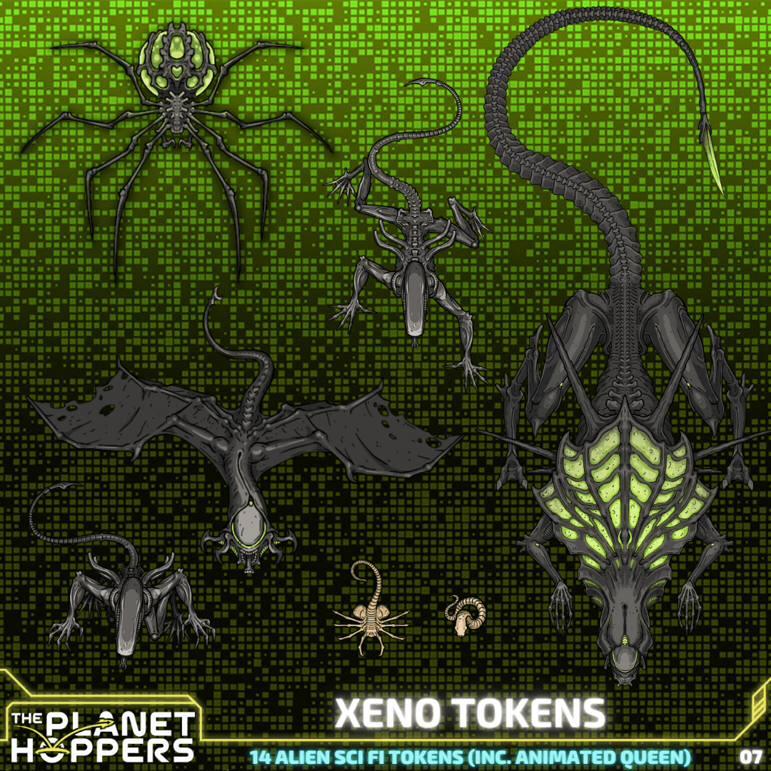 The Planet Hoppers - Alien Xeno Tokens