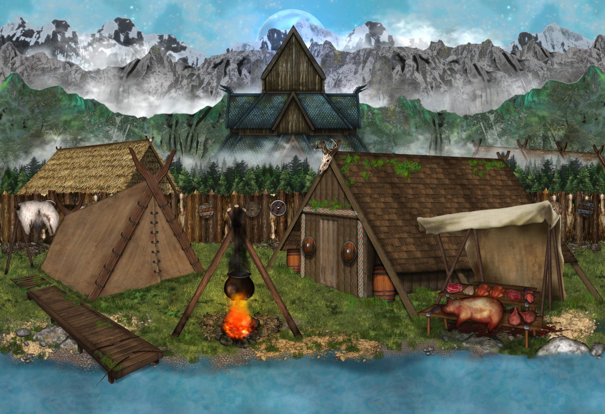 Viking Village Scene Builder - Arkenforge Tabletop