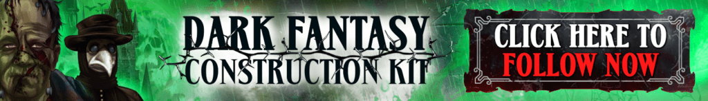 A promotional image for the Dark Fantasy Construction Kit Kickstarter