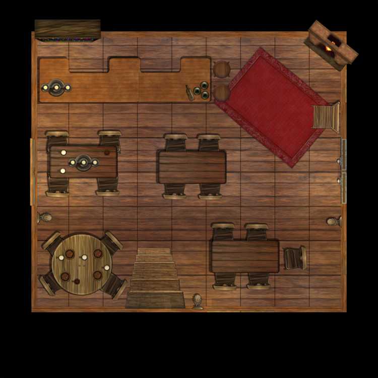 Roll20 Tavern Map Free Mellowism - Small Tavern Roll20 [11X11] Thumbnail - Arkenforge Tabletop