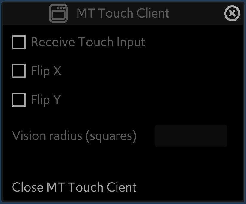 MT Touch Client Settings