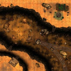 A map of a wild west campsite, created in Arkenforge