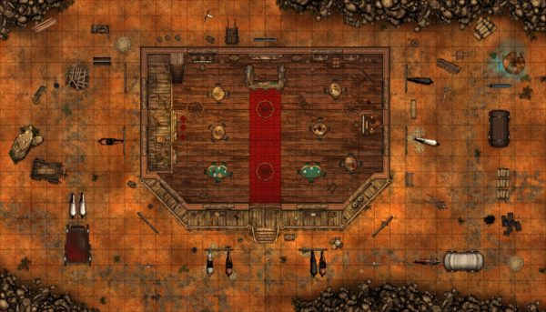 A map of a wild west saloon map, created in Arkenforge