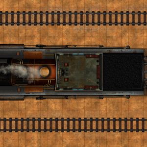 A map of a wild west steam train, created in Arkenforge