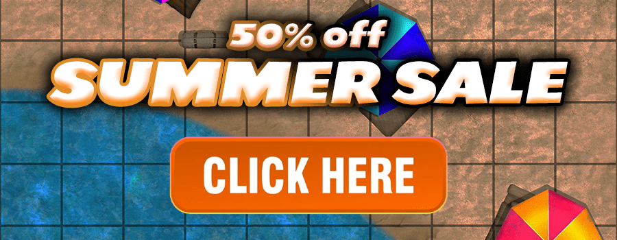 This image shows that the Arkenforge Summer Sale is 50% off