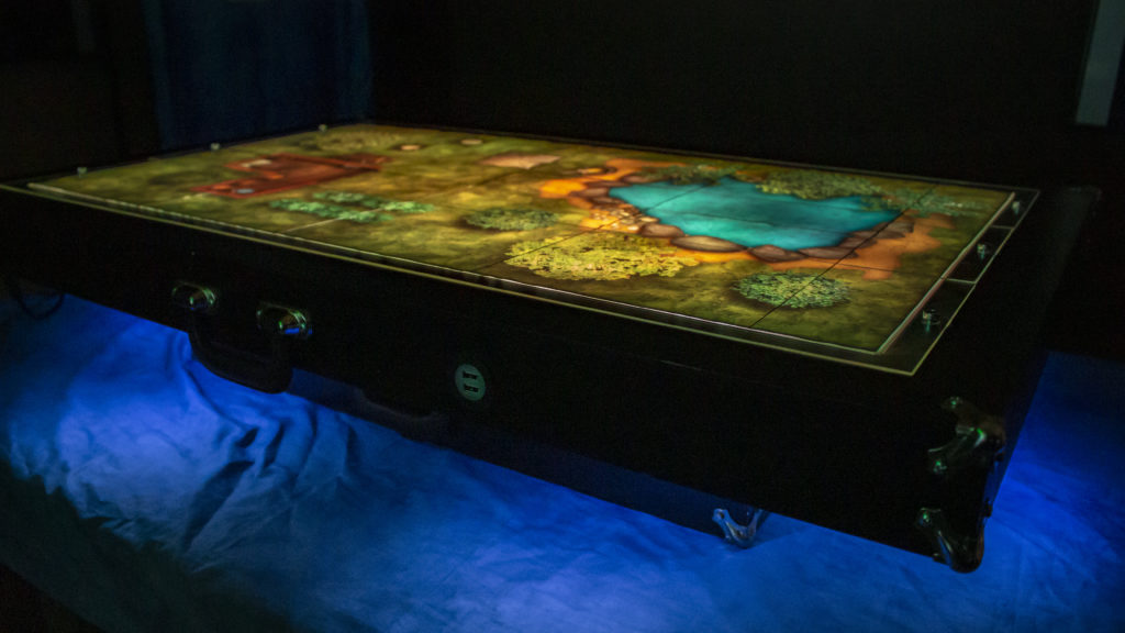 Image of a digital screen gaming table with update maps using the Master's Toolkit