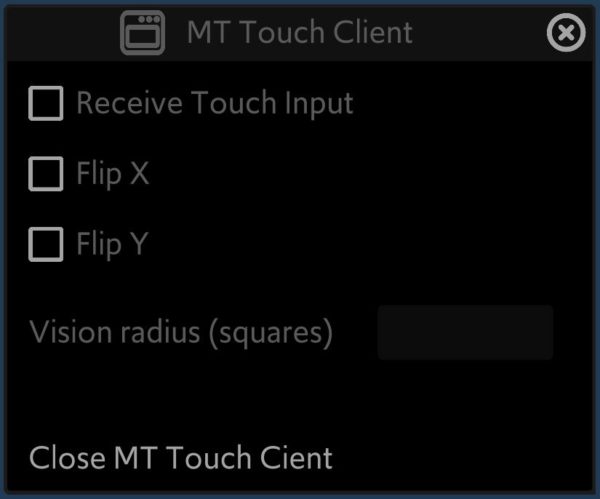 MT Touch Client Settings